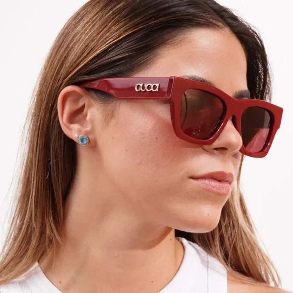 Gucci Women Sunglasses Burgundy Red Square GG1835S 003 NEW AUTHENTIC
